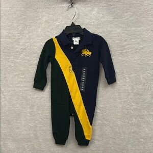 Ralph Lauren Blue and Yellow Footies One Piece